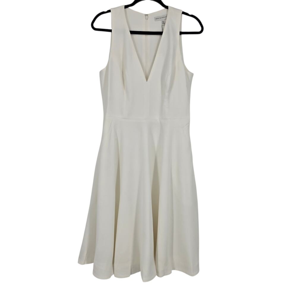 NWT Dress The Population Off White Catalina Fit & Flare Cocktail Dress Size L